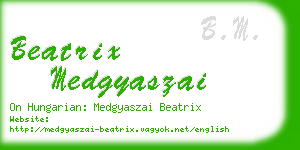 beatrix medgyaszai business card